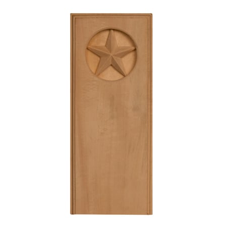 9 X 3 3/4 X 7/8 Large Oblong Star Block In Rubberwood (pain